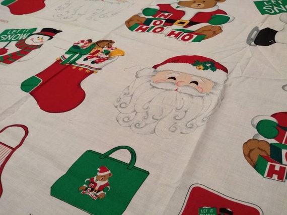 skirt Christmas applique Deck the Halls sweatshirt bag appliques fabric panel cut and sew cotton fabric