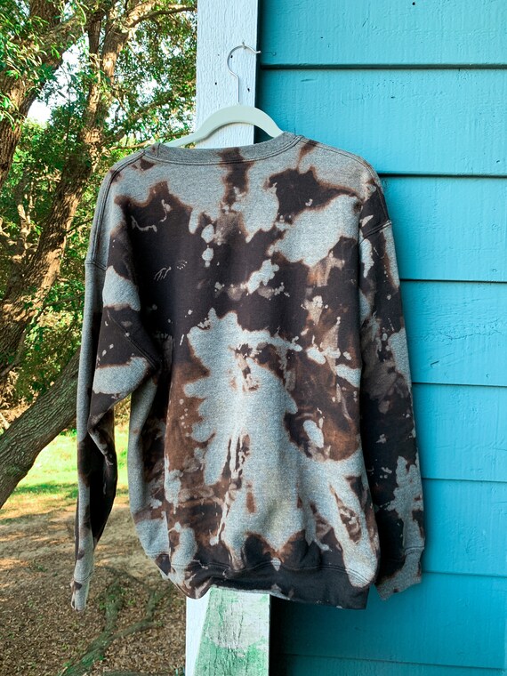 Bleach tie dye crewneck hot sale