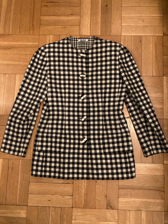 Vintage Bill Blass check wool blazer