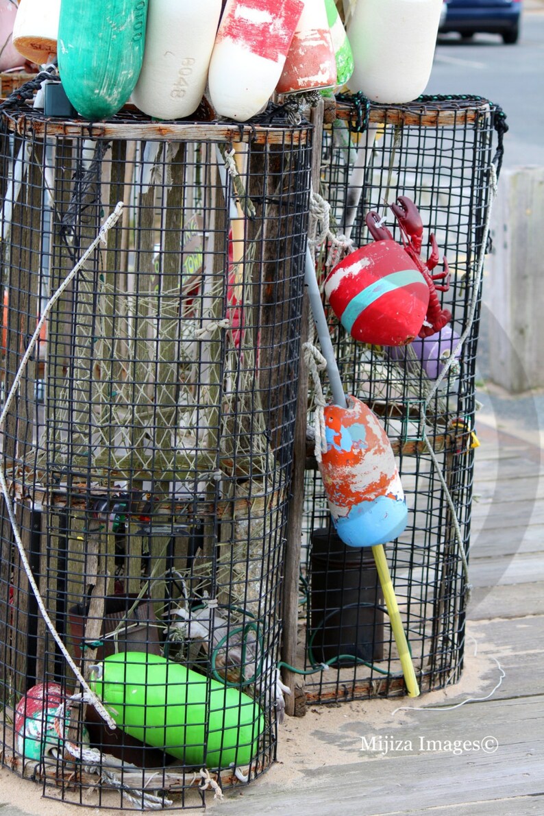 Lobster Trap & Buoys Photo Provincetown Cape Cod Etsy