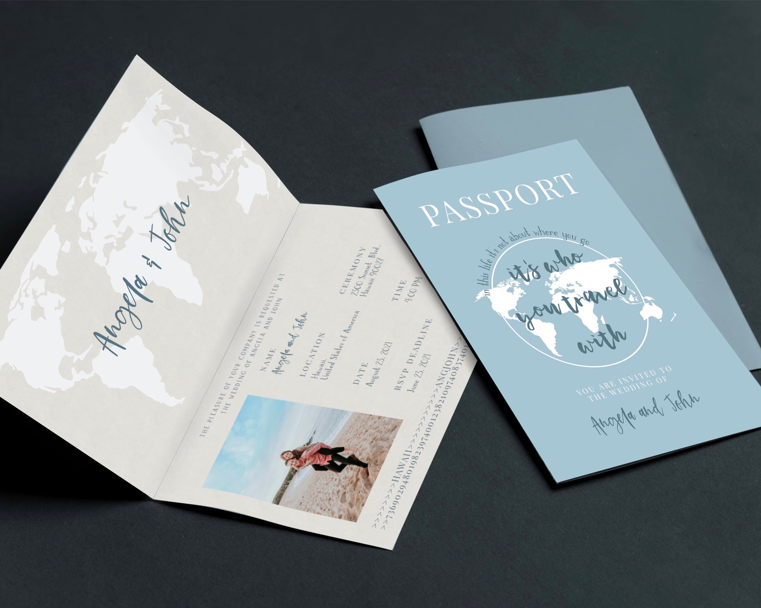 Passport Invitation Etsy