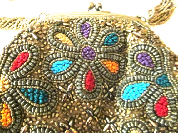 Bougainvillea Beaded Purse Handbag - image 2