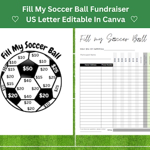 Fill My Soccer Ball Fundraiser, Fill My Ball, Sports Fundraiser, Charity Raffle, Travel Soccer, Club Soccer, Team Soccer, Instant PDF