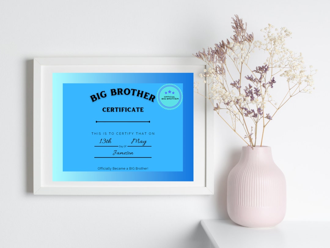 Big Brother Certificate Printable PDF Official Big Brother Etsy big-brother-certificate-printable-pdf-official-big-brother-etsy
