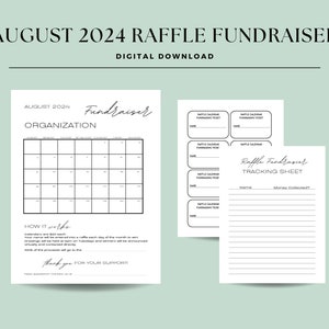 Kalender-Verlosung, August 2024, Sport-Spendenaktion, Charity-Verlosung, Reisesport, Geld sammeln für Kirche/Schule, Instant PDF