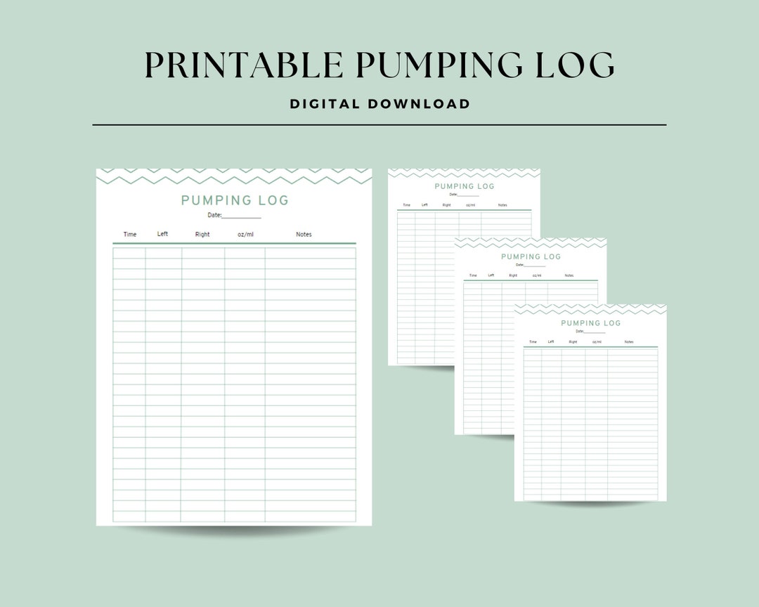 Printable Pumping Log Feed Log Baby Tracking Printable Newborn Journal ...