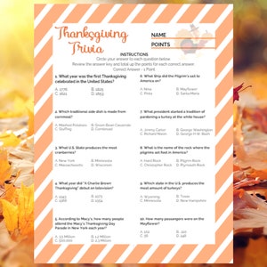 Thanksgiving Trivia, Turkey Day Trivia, Printable Thanksgiving Game, Thanksgiving Game for Kids, Thanksgiving Game for Adults, TomTurkey