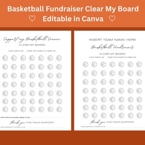 Clear My Board Basketball Fundraiser, Blackout My Board, Sports Fundraiser, Travel Basketball, Club Basketball, Basketball Team, Instant PDF