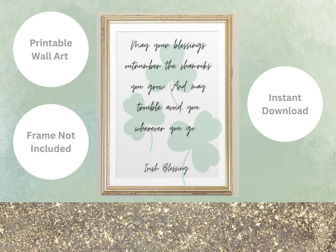 Irish Blessing St Patricks Day Wall Art Printable Wall Decor - Etsy