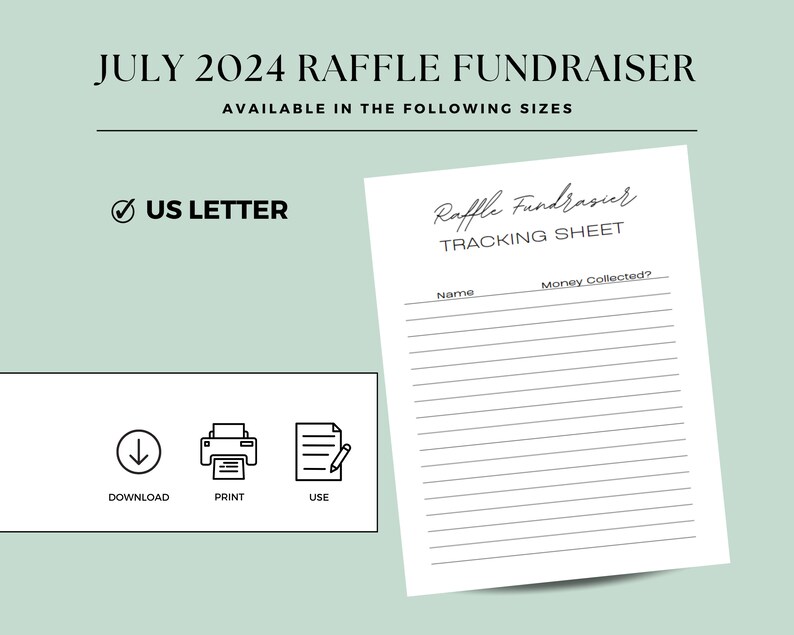 Calendar Raffle Fundraiser, July 2024, Sports Fundraiser, Charity ...