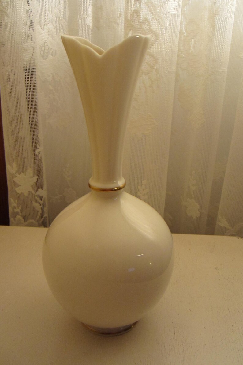 Vintage Lenox Ivory Rose Bouquet Vase /gold Trim / Porcelain/ Etsy