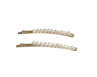 Freshwater Pearl Hair Clip, Handmade Natural Pearl Hair Pin, Hair Accessory, Hair Jewelry, Minimalist Dainty Hair Clips