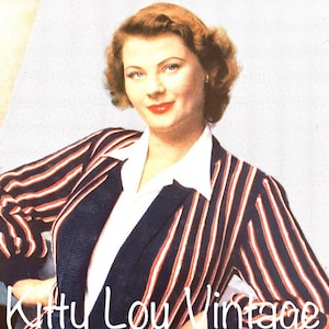 1940s Striped Jacket | Stitchcraft Magazine April 1949 | Vintage Knitting Pattern PDF | Bust 33” - 35”