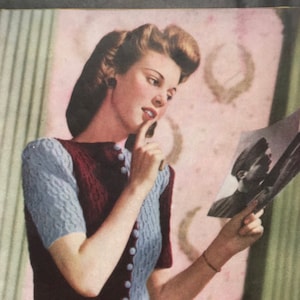 1940s Stitchcraft Magazine March 1943 | Vintage Knitting Pattern Book PDF | Hand-knit Fashions Bust 32&quot; - 35&quot;