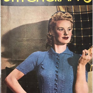 1940s Stitchcraft Magazine July 1941 | Vintage Knitting Pattern Book PDF | Hand-knit Fashions Bust 32&quot; - 35&quot;