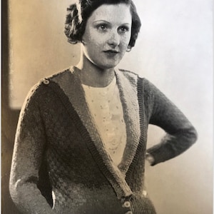 1930s Raglan Coat | Fancy Needlework Magazine 1933 | Vintage Knitting Pattern PDF | Bust 34&quot;
