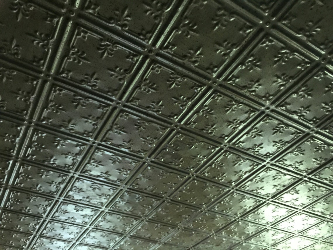 Vintage Tin Ceiling Tiles Antique Rustic Shabby Cottage Decor Etsy