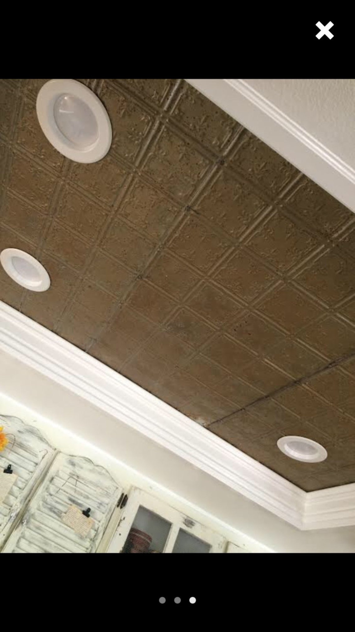 Vintage Tin Ceiling Tiles Antique Rustic Shabby Cottage Decor Etsy