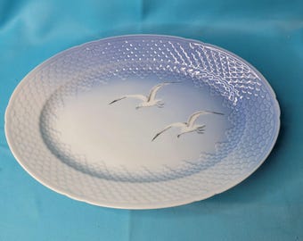 Bing & Grondahl Copenhagen Porcelain Seagull Oval Platter 10" Denmark