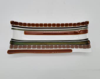 Fused Glass Rectangular Tray Plate