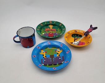 Conjunto de 5 peças de louça infantil Lumela South Africa Safari em esmalte