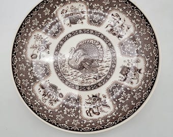 Plato marrón Spode England Turkey Festival S3536 A5