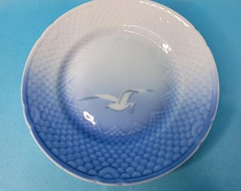 Prato de sobremesa Bing & Grondahl Copenhagen Porcelain Seagull 616 Azul e Branco