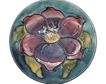 Vintage Moorcroft Small Dish Clematis Pattern