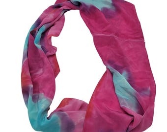 OOAK Silk Tie Dye Infinity Scarf Opportunity Village Disabled Artist