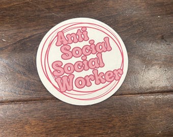 social worker coaster, social work degree, drink coaster, office coaster