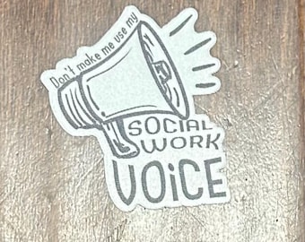 Social worker sticker, Social work voice, social work decal, FABRIC sticker, decal