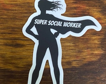 Social Worker sticker, Laptop sticker, casework documenting, documentation, social work decal, super social worker
