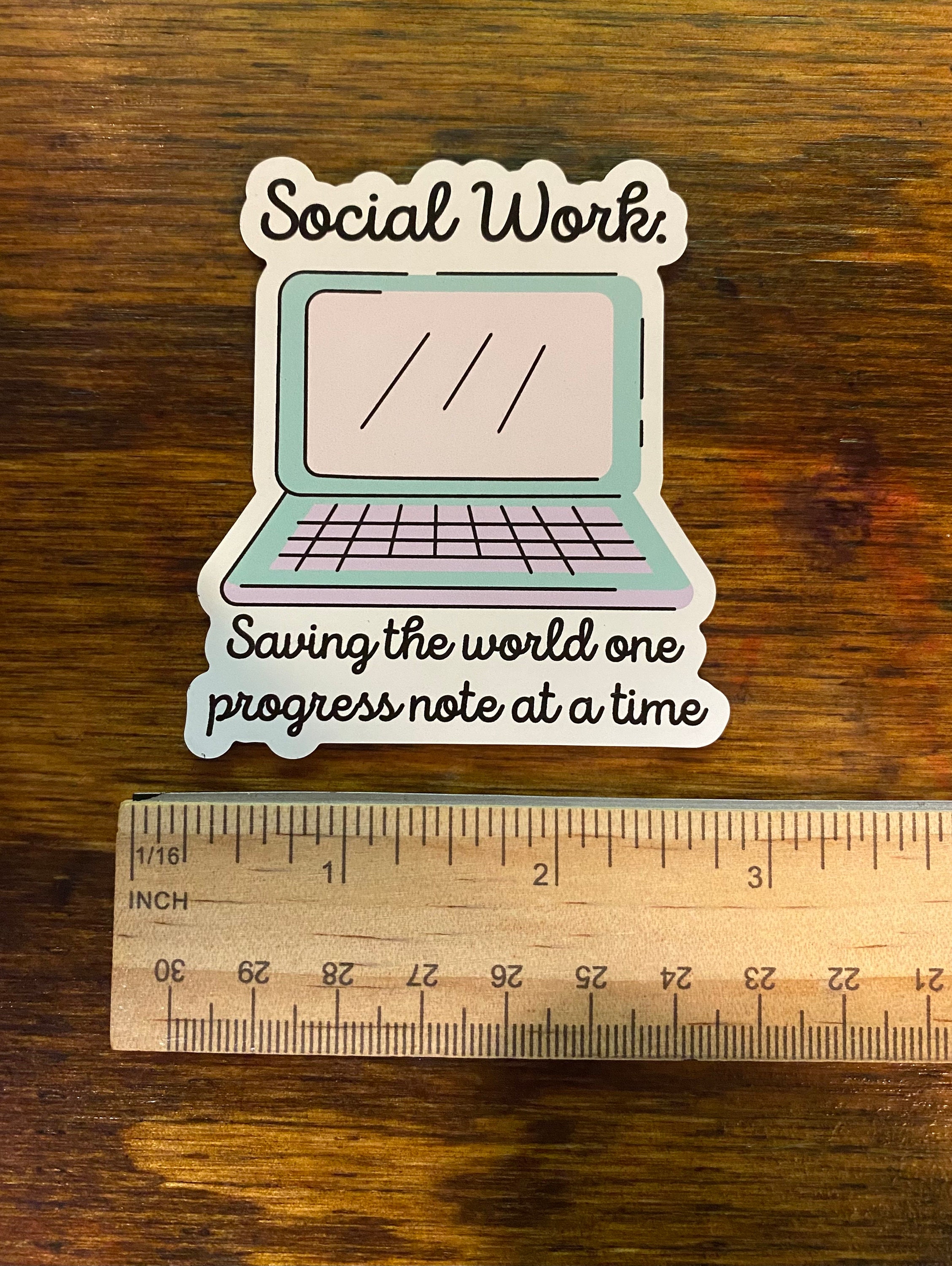 Social Work Sticker, Progress Notes, Social Worker Decal, Casework ...