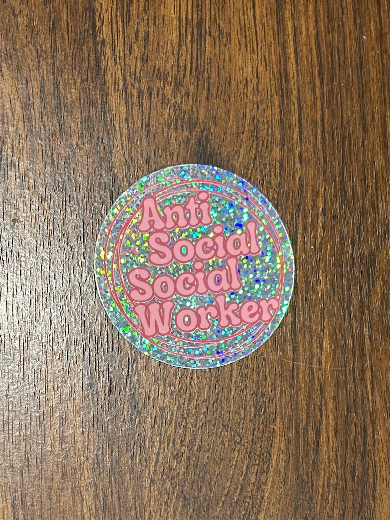 Ssw Sticker Social Work Sticker, Anti-social Social Worker, Glitter Social Worker ...