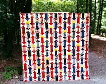 Red White and Blue Patriot Quilt Throw