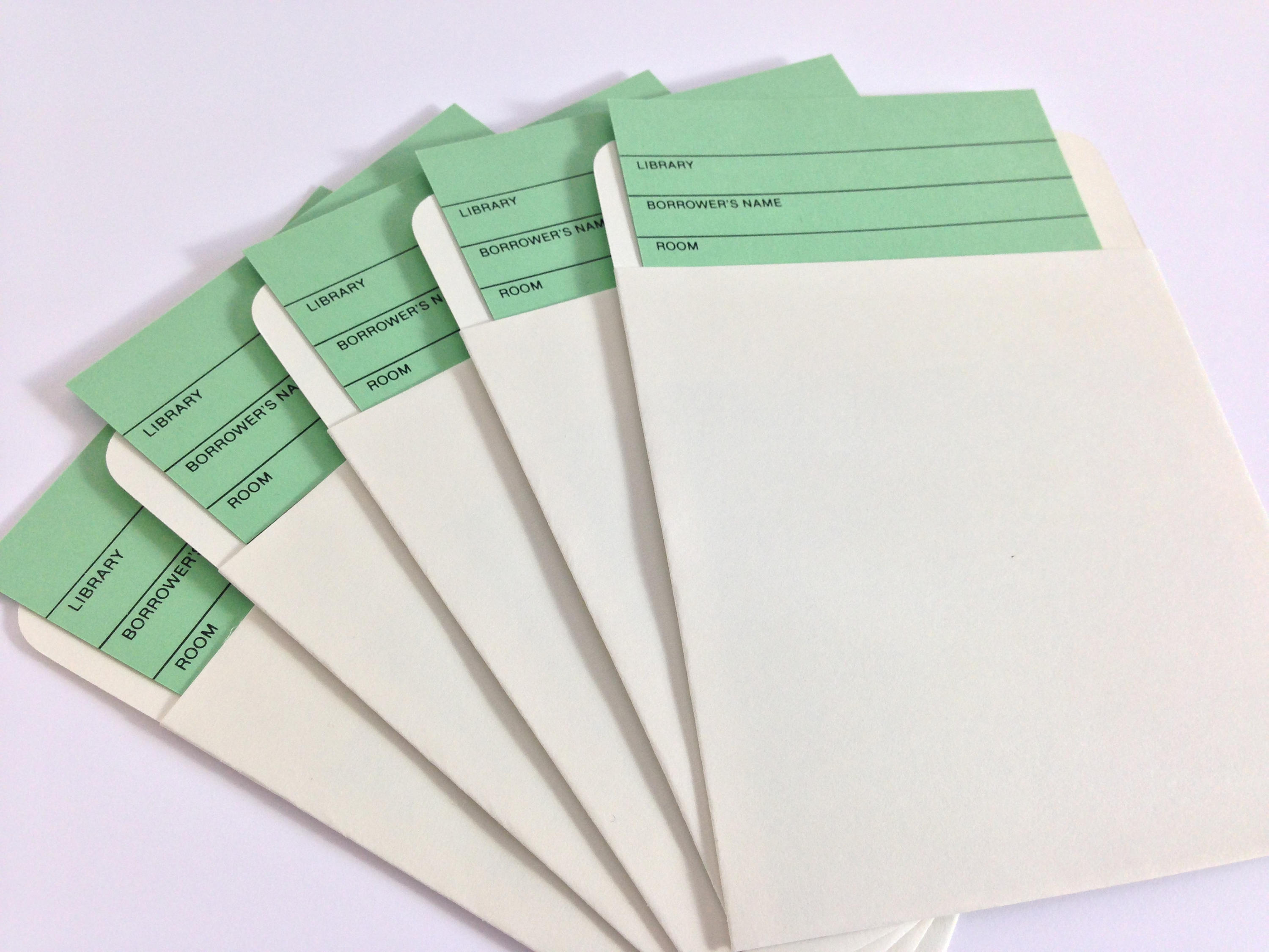 10 library card and pockets library book card pockets Etsy