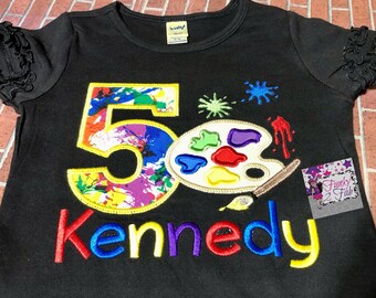 Camiseta de cumpleaños pintada