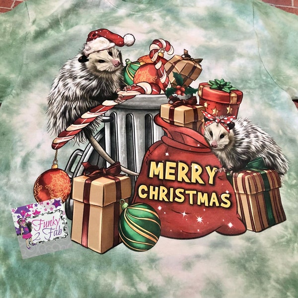 Merry Christmas Opossum Youth Dyed Shirt