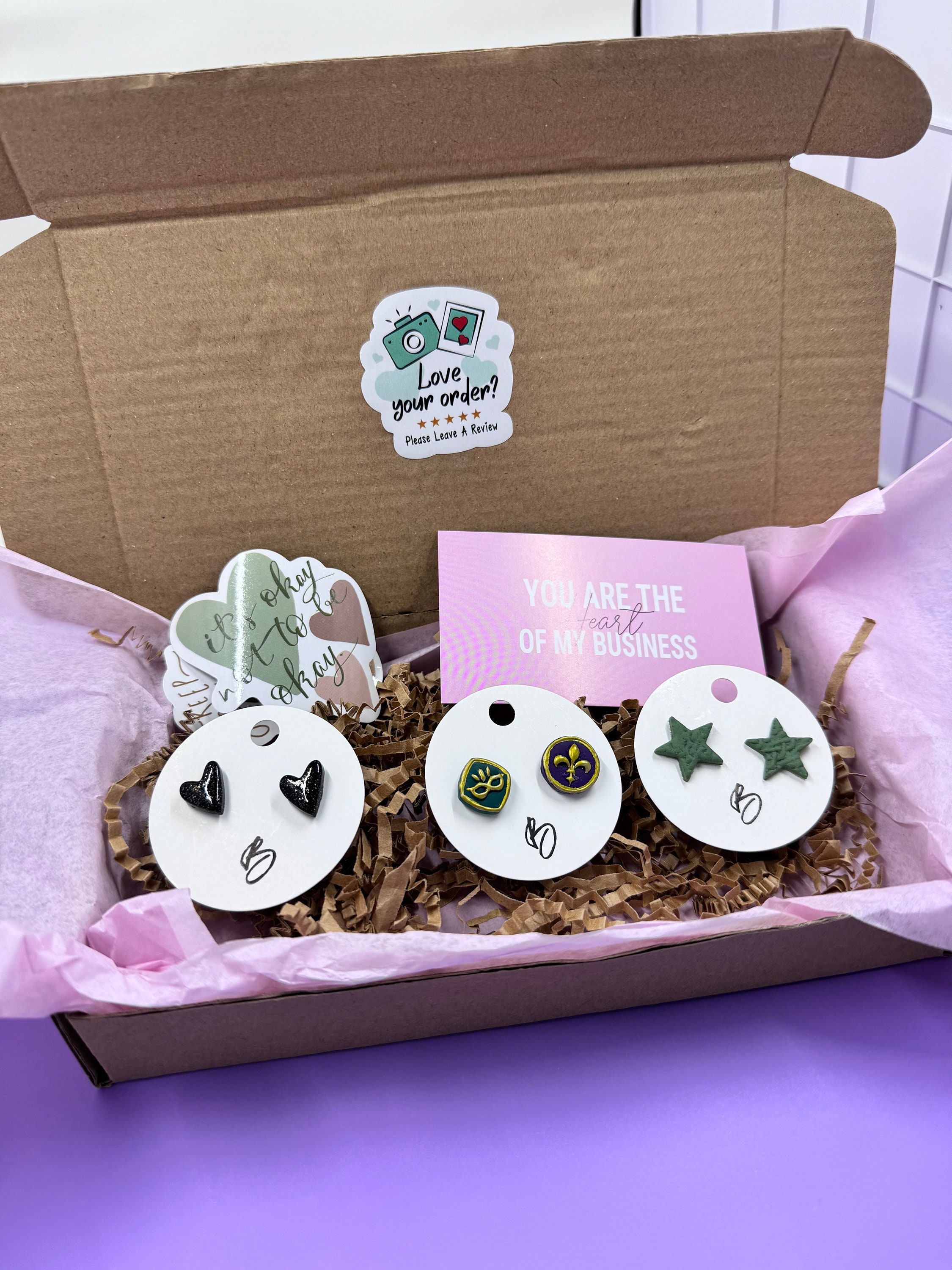 mardi gras stud earrings