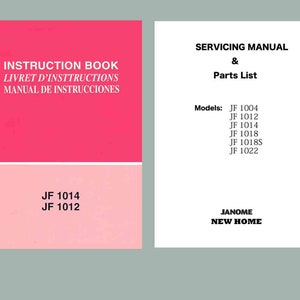 JF 1012, JF 1014 Janome New Home Instruction, Service / Repair manual & PartsList Book * Sewing machine Instructions * PDF Download