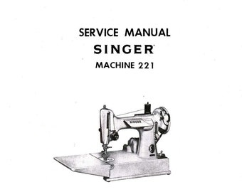 Manual de servicio y libros de 4 PARTES Vintage Singer Featherweight 221 221k1 222k1 221k4 221k5 Libro de ajustadores de reparación de máquinas de coser * 5 archivos PDF