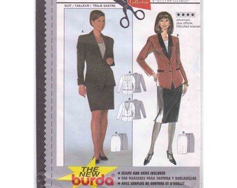 VTG Misses Suit Pattern 3380 by Burda * The Sandra Betzina Collection * Lined Jacket and Skirt sz 10 12 14 16 18 20,  UNCUT