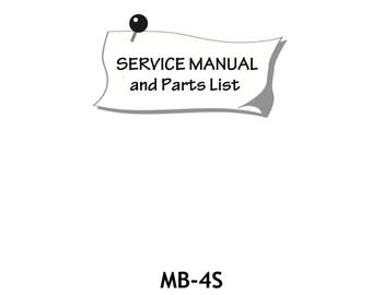 JANOME MB-4S MB4S Service Repair manual & Parts List * Four Needles embroidery machine * PDF Download