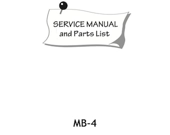 JANOME MB-4 MB4 Manual de reparación de servicio y lista de piezas * Máquina de bordar de cuatro agujas * Descargar PDF