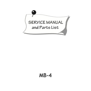 JANOME MB-4 MB4 Service- och reparationsmanual och reservdelslista * Fyrnålsbroderimaskin * PDF-nedladdning
