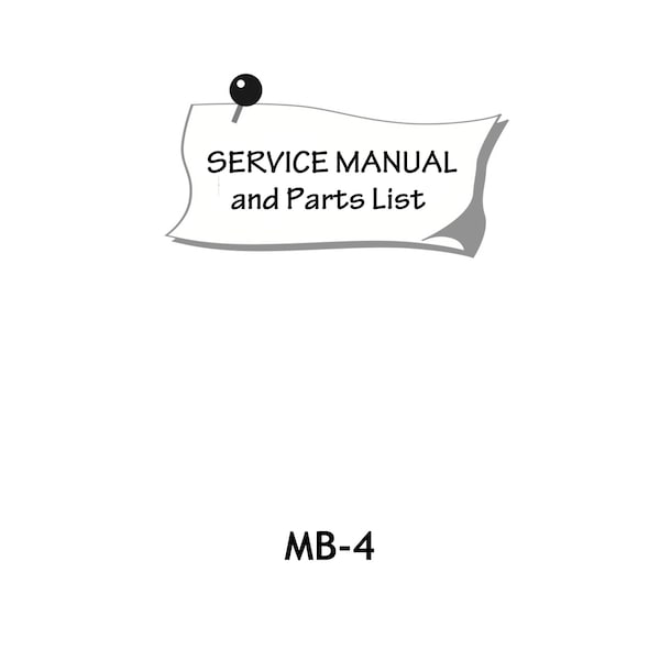 JANOME MB-4 MB4 Service Repair manual & Parts List * Four Needles embroidery machine * PDF Download