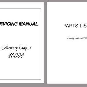 JANOME MC10000 Service manual & Parts List * Memory Craft 10000 * MC-10000 Servicing manual * Schematics