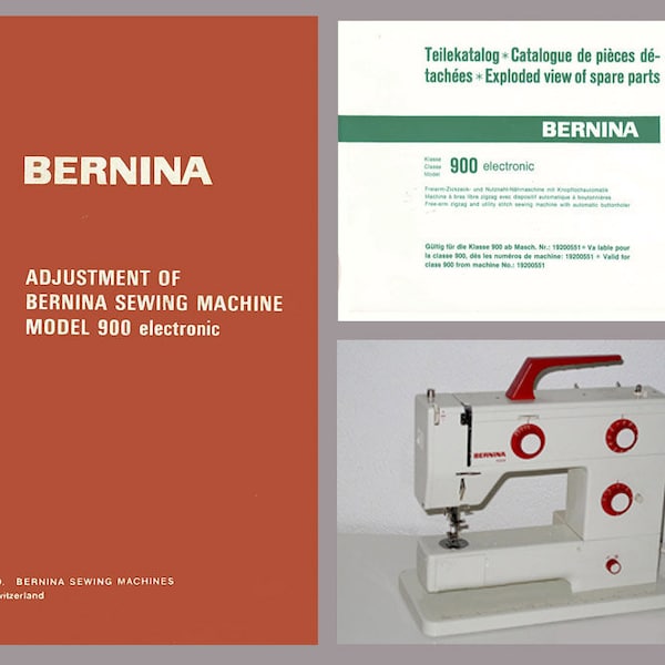 Vintage Bernina 900 NOVA Manual de servicio de la máquina de coser electrónica y libro de repuestos * Descargar PDF