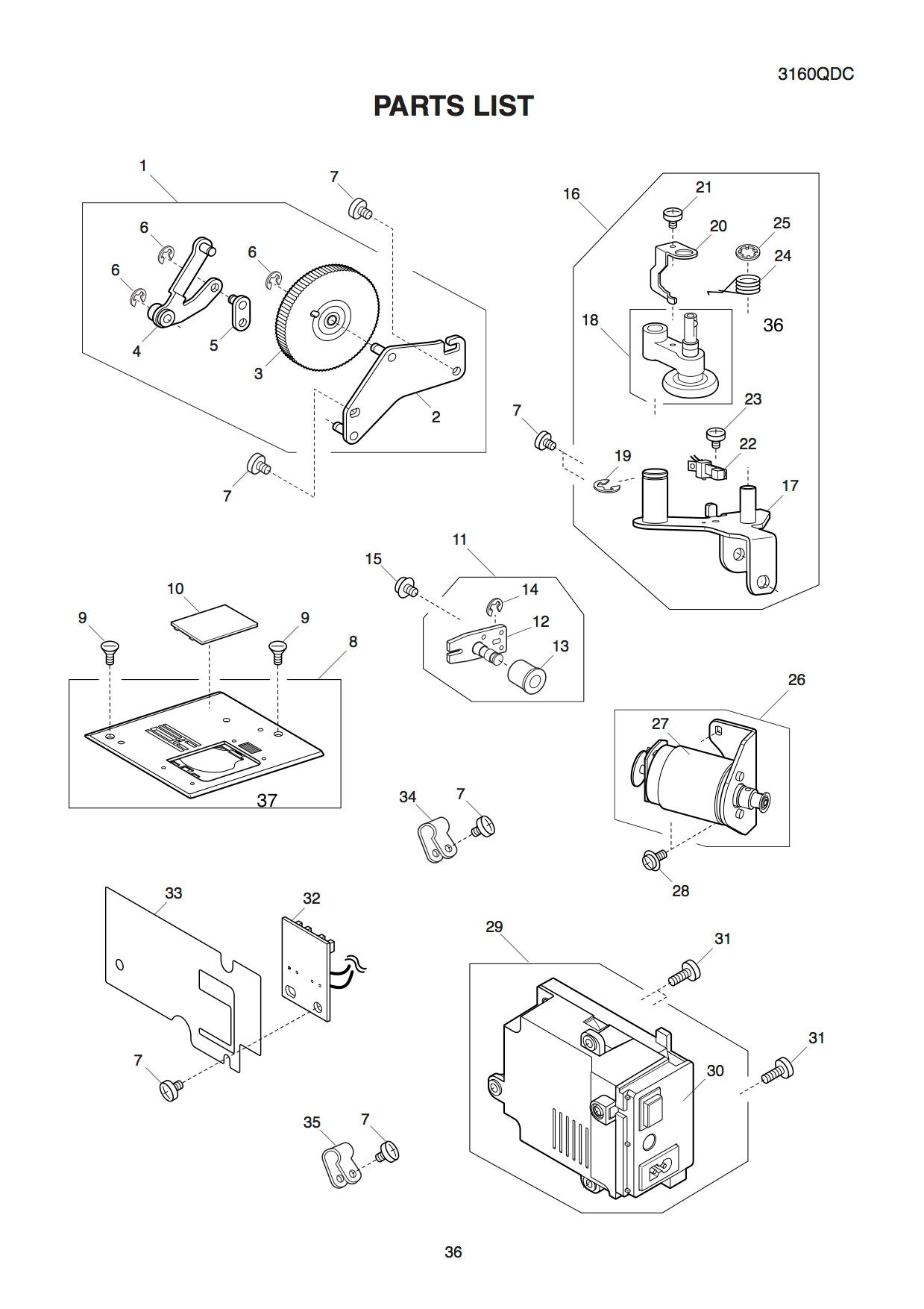 3160QDC Janome Instruction, Service / Repair Manual & Parts List Sewing