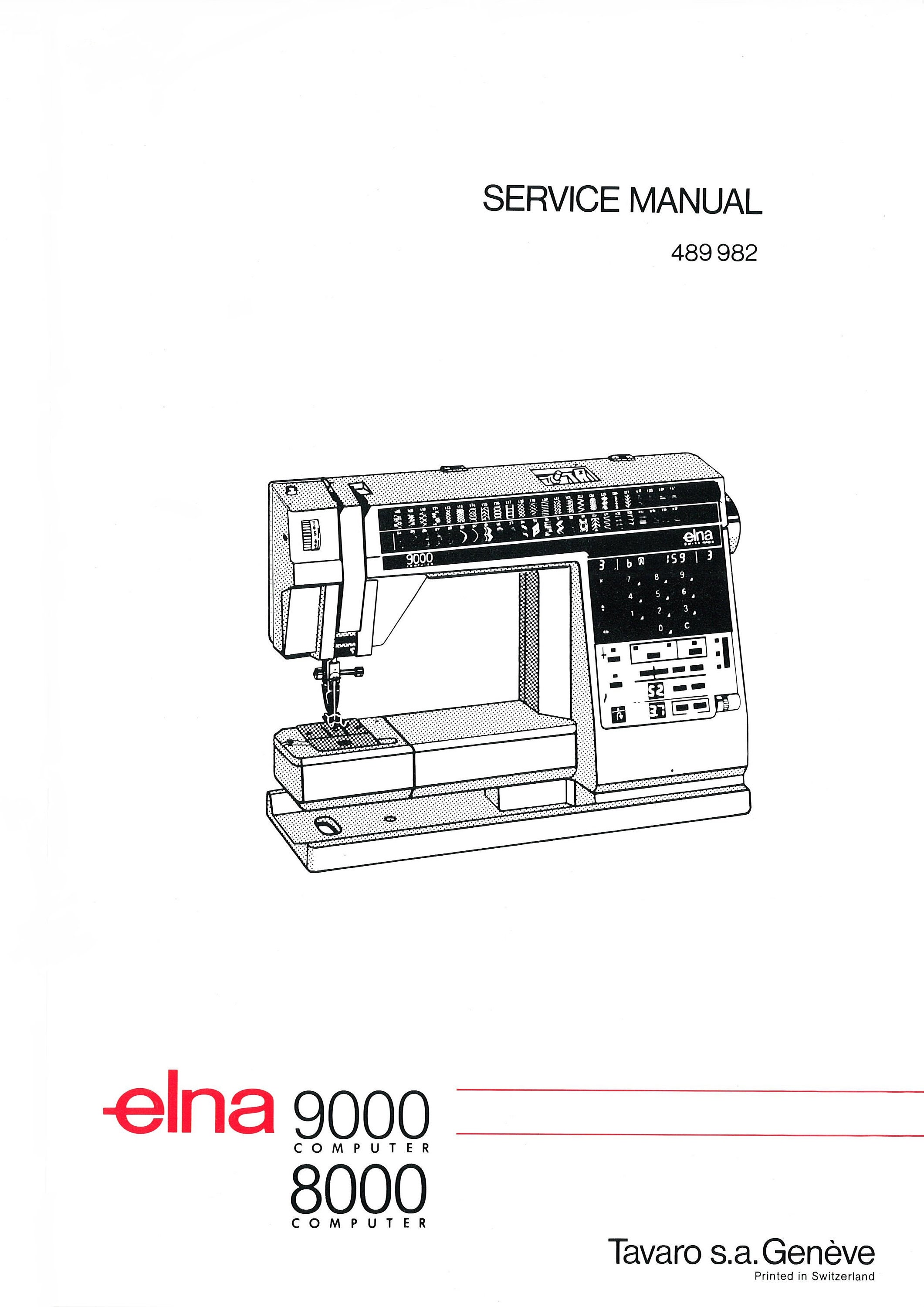 Elna 8000 9000 & DIVA Service Manual and Parts / Schematics Book PDF